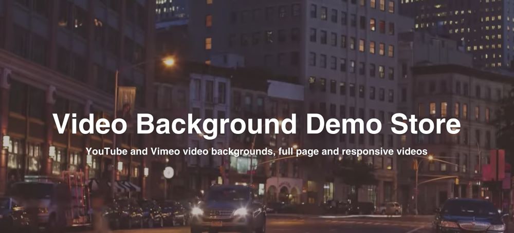 Homepage backgroun video implemented with Video Background Shopify product video app