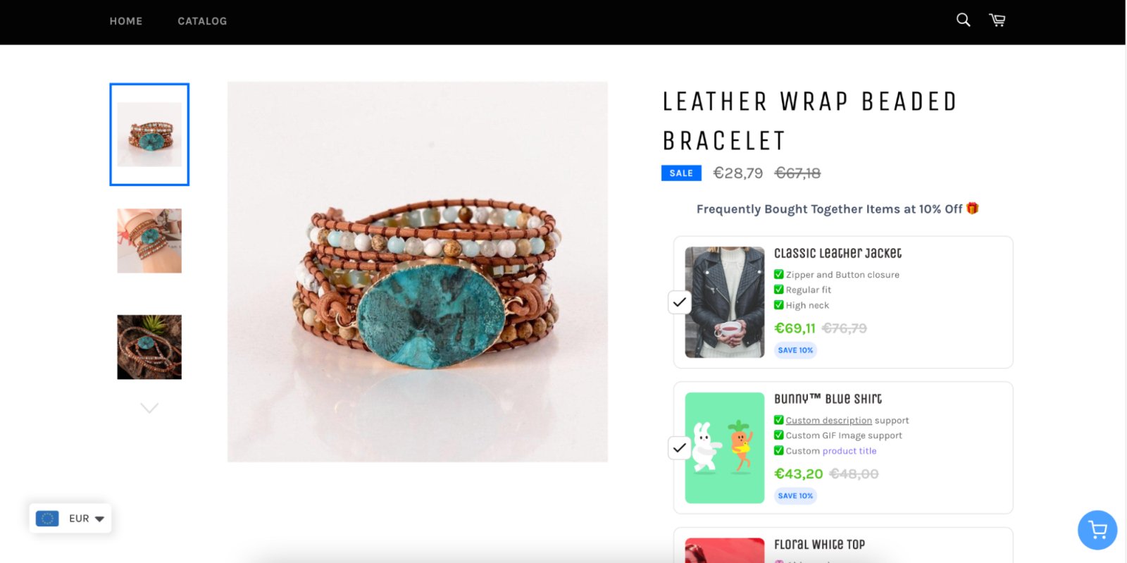 UFE upsell widget for a bracelet