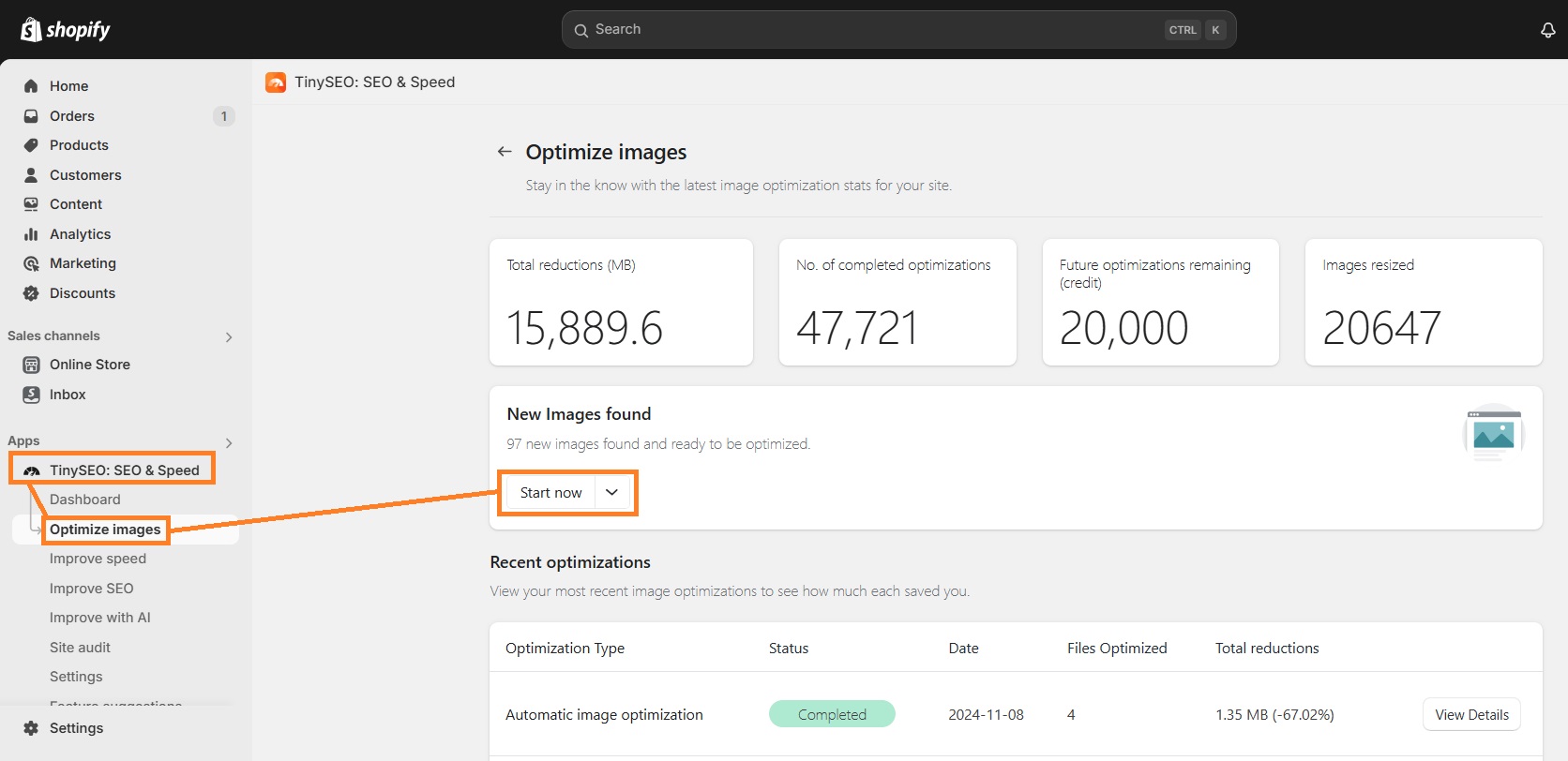 Optimize images with TinyIMG