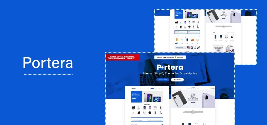 portera theme has top sales tools and a modern looking design