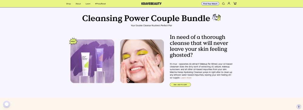 maker shopify theme used by kravebeauty skincare store