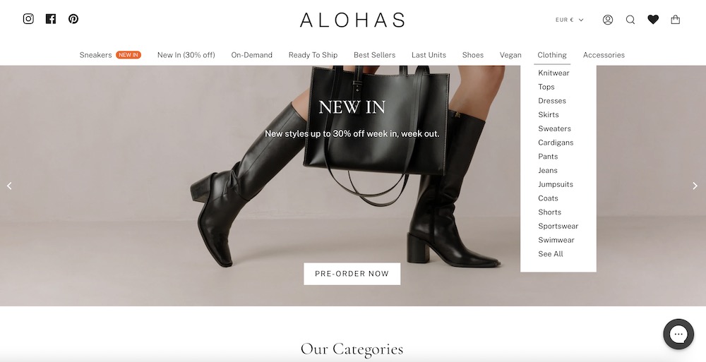 alohas store using a broadcast shopify theme