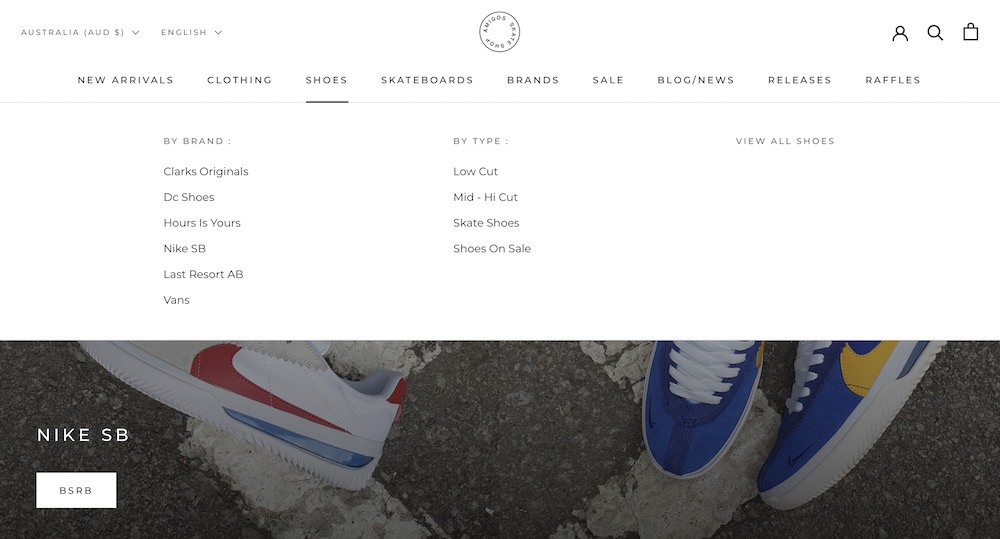 amigo skate shop store using a canopy shopify theme