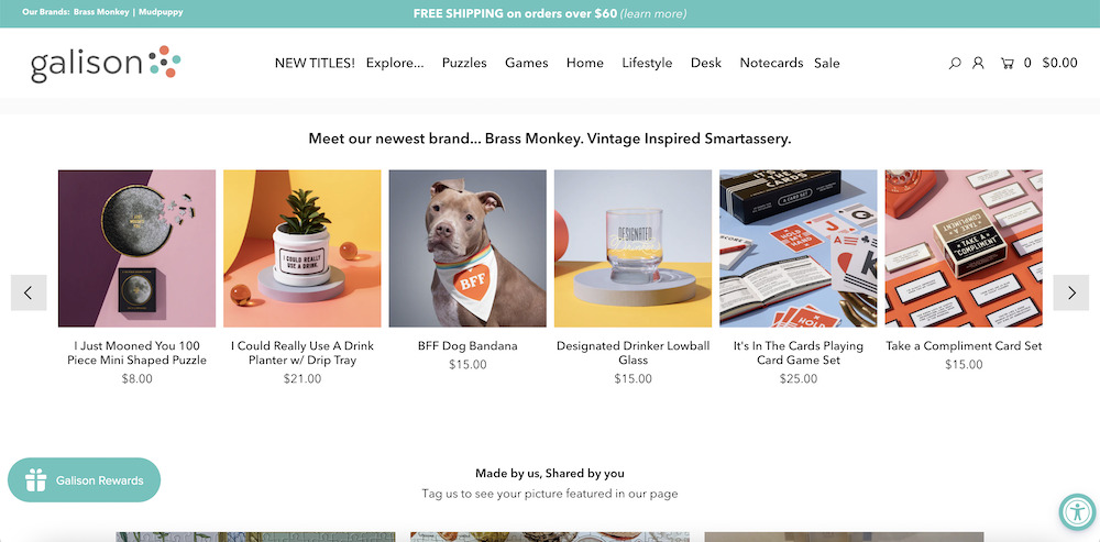icon shopify theme used by galison store
