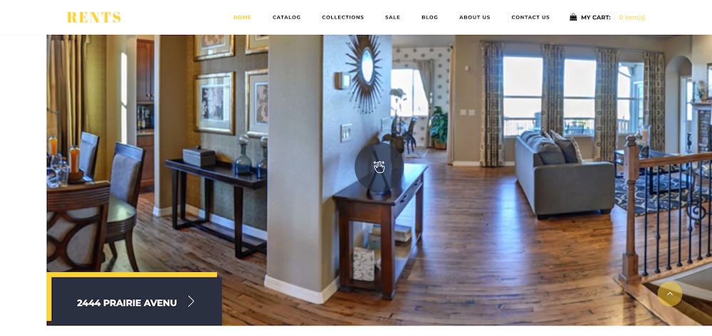 rents shopify real estate theme homepage