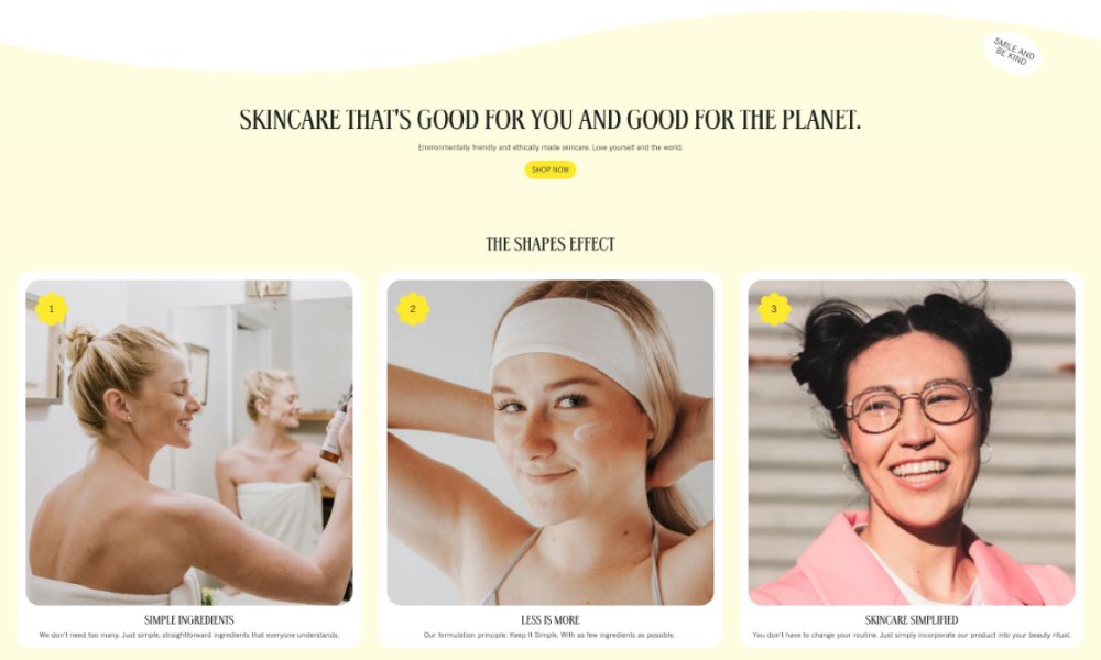 shapes shopify theme for small inventory stores