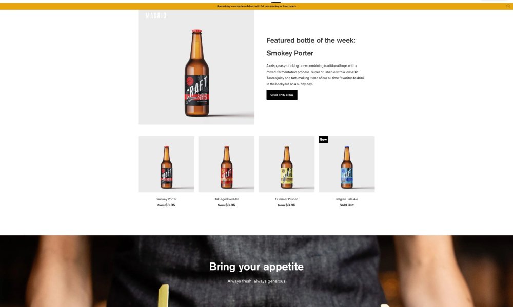 parallax shopify theme for small catalog stores