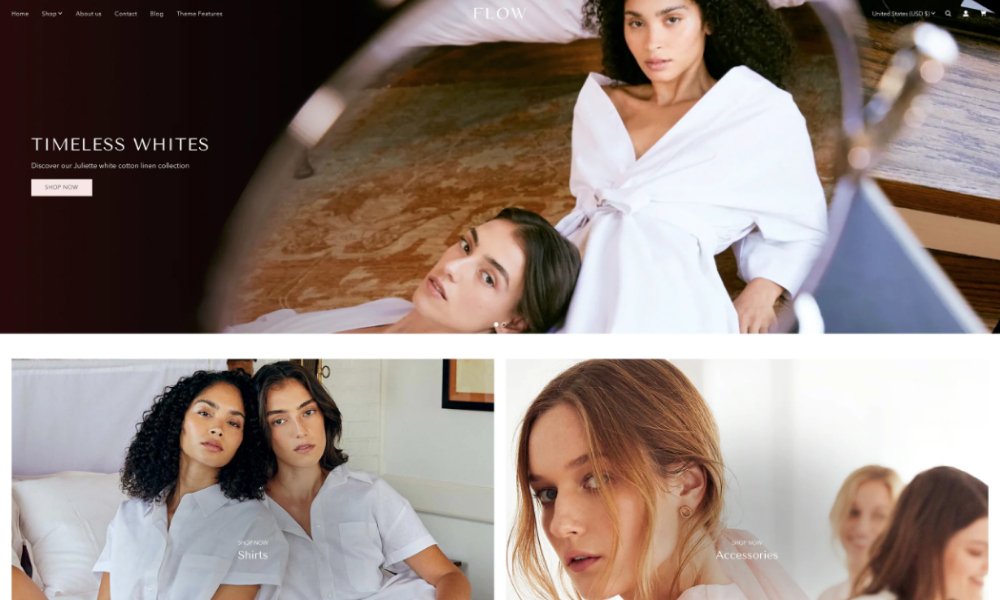 flow shopify theme for small inventory stores