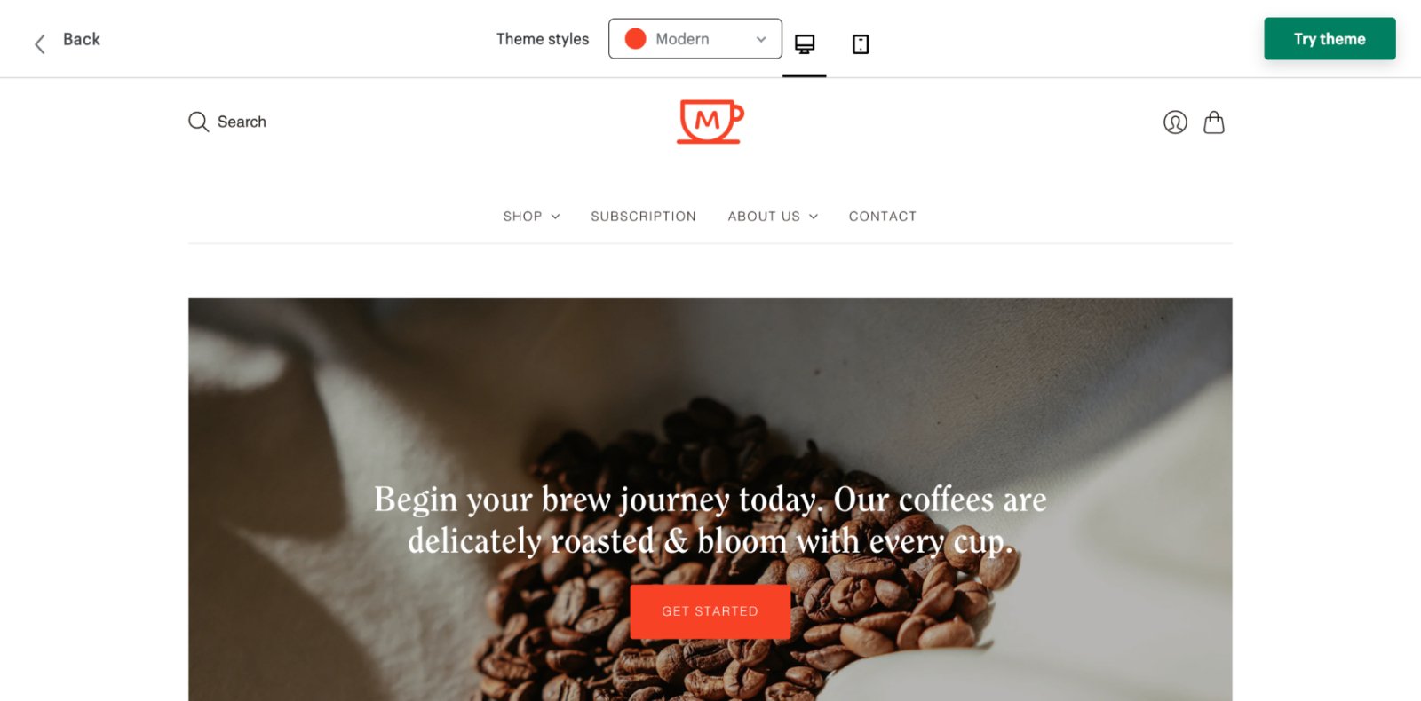 editions shopify theme for food stores