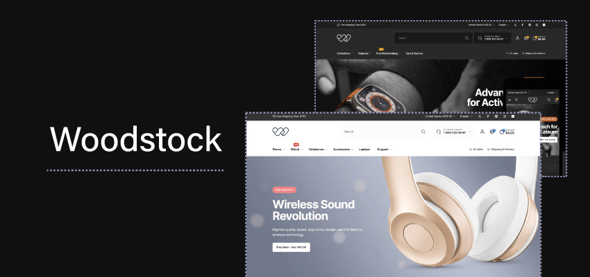 Woodstock Shopify theme banner