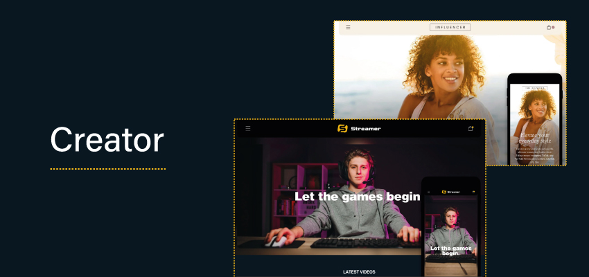 creator shopify theme for entertainment business