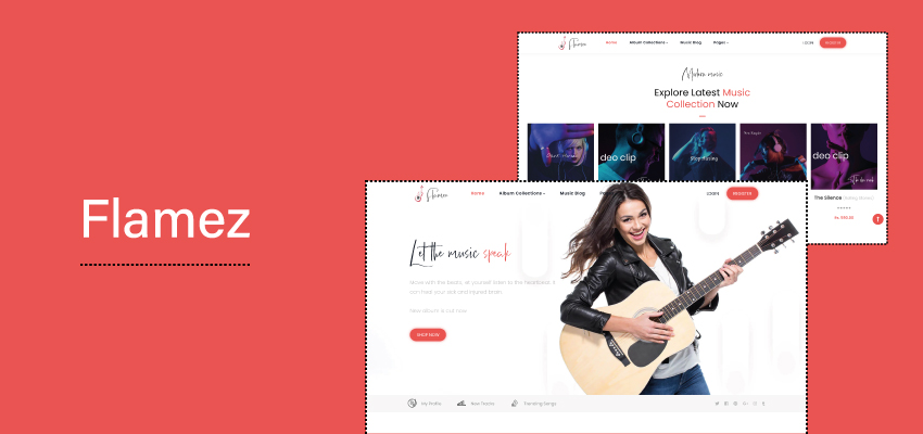 flamez shopify theme for a music store