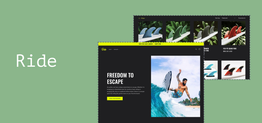 Ride shopify theme banner