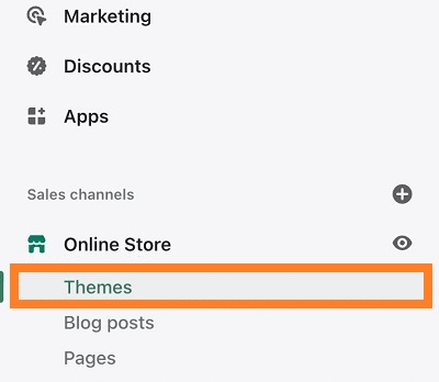 adding favicon in shopify store theme settings step 1