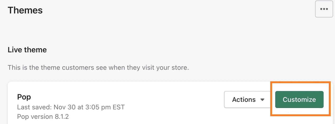adding a favicon through shopify theme settings step 2