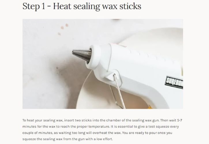 artisair content explaining blog post images for making was seals