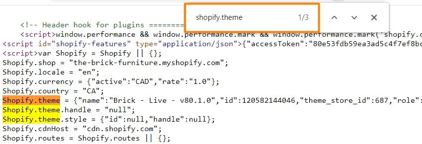 searching for shopify.theme in the source code