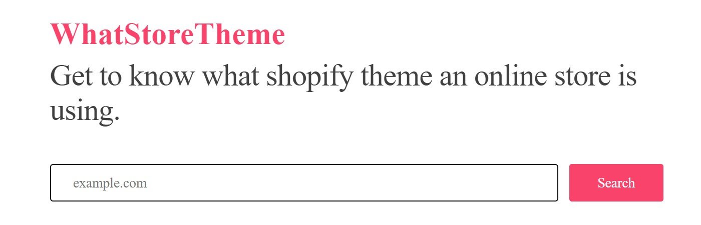 whatstoretheme homepage with field to analyze store url