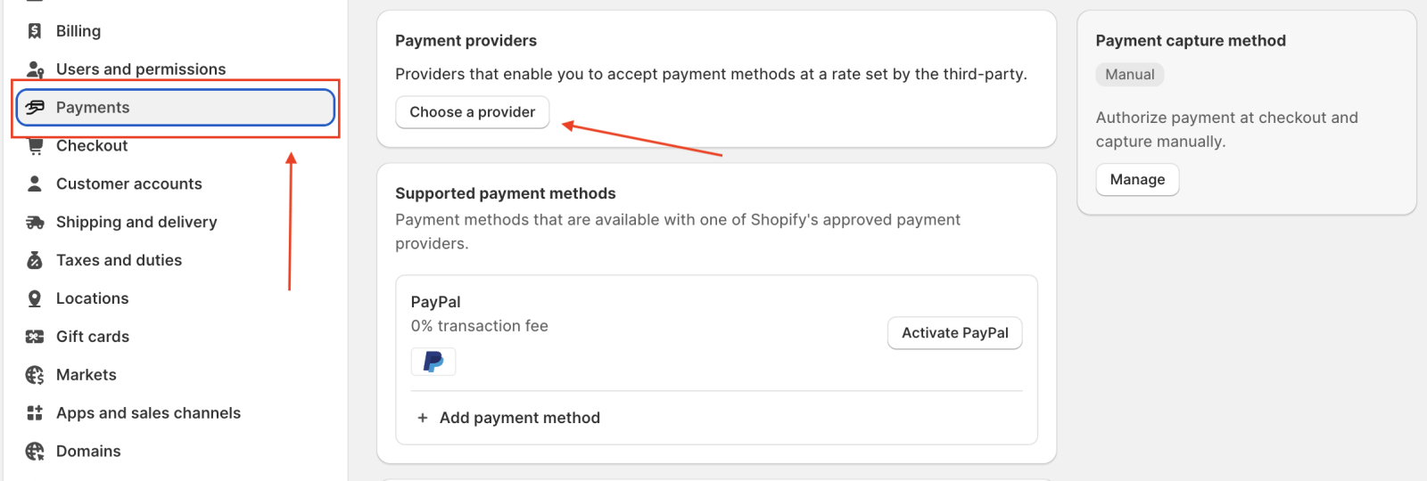 Setting up Shopify payment gateways