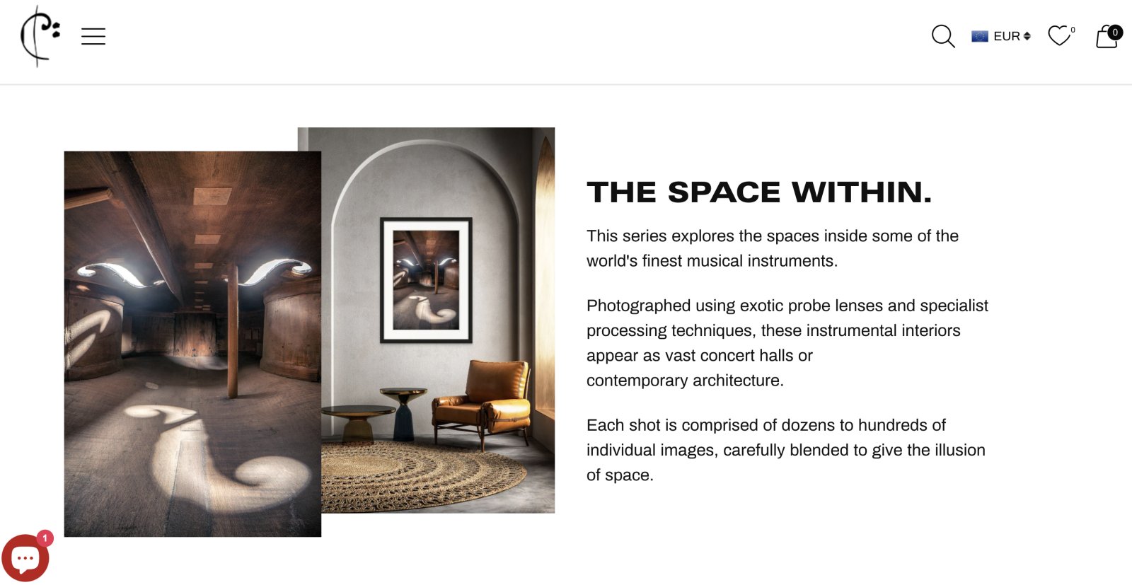 Shopify photography website Architecture In Music