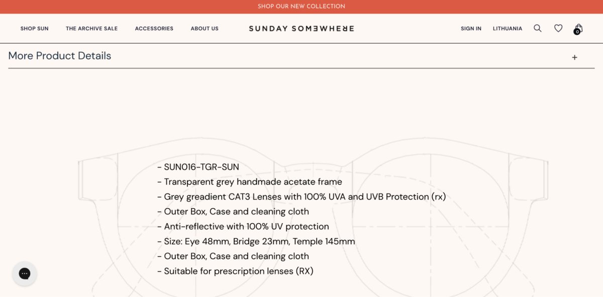 Sunday Somewhere product description