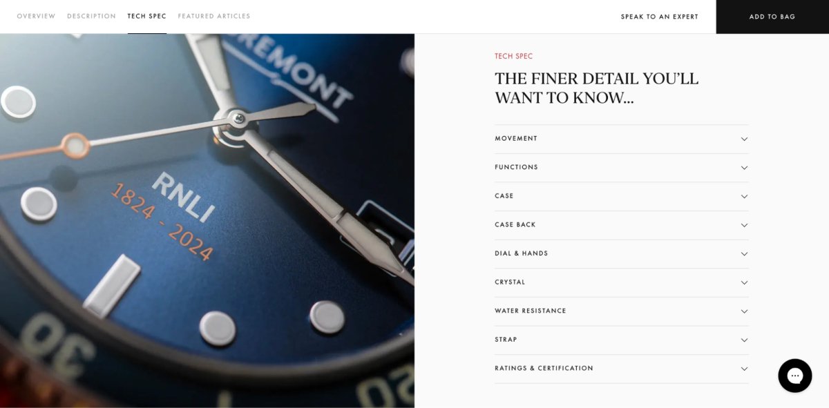 Bremont watches product description