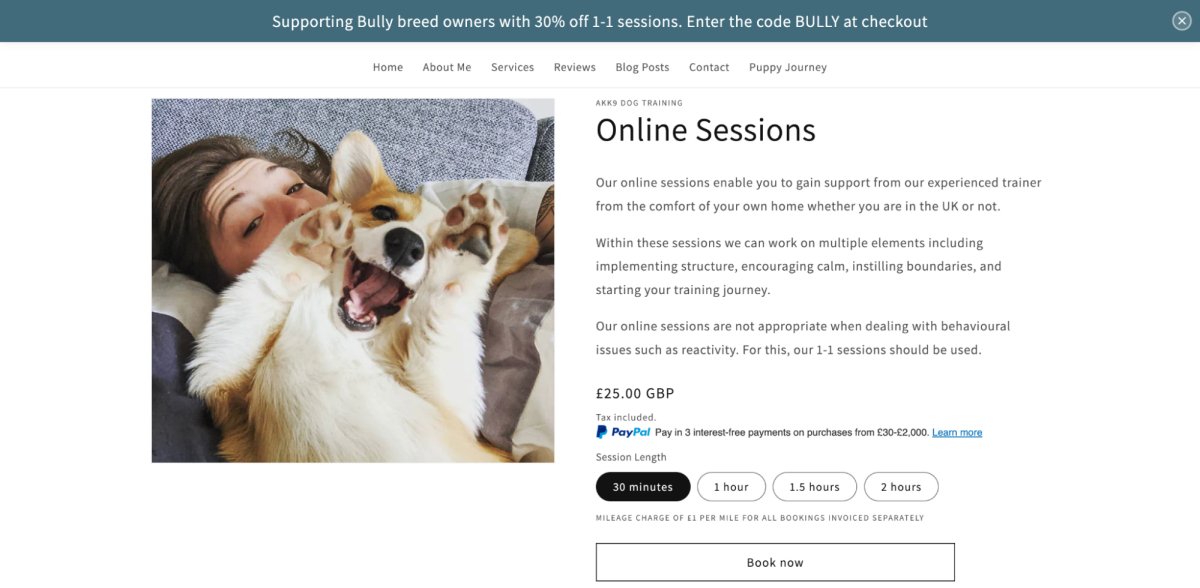 ak k9 dog traing product description example