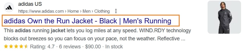 SEO meta title optimization example