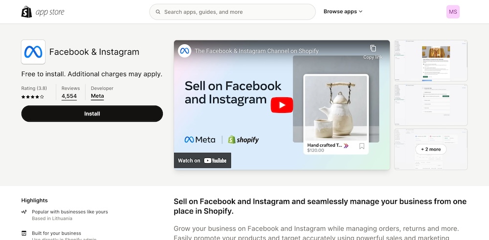 Facebook and Instagram sales channel for your Shopify store