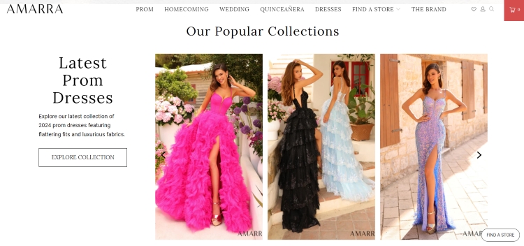 AMARRA fashion design house website