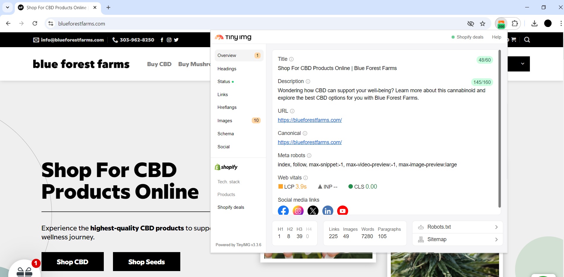Check meta robots tags with TinyIMG