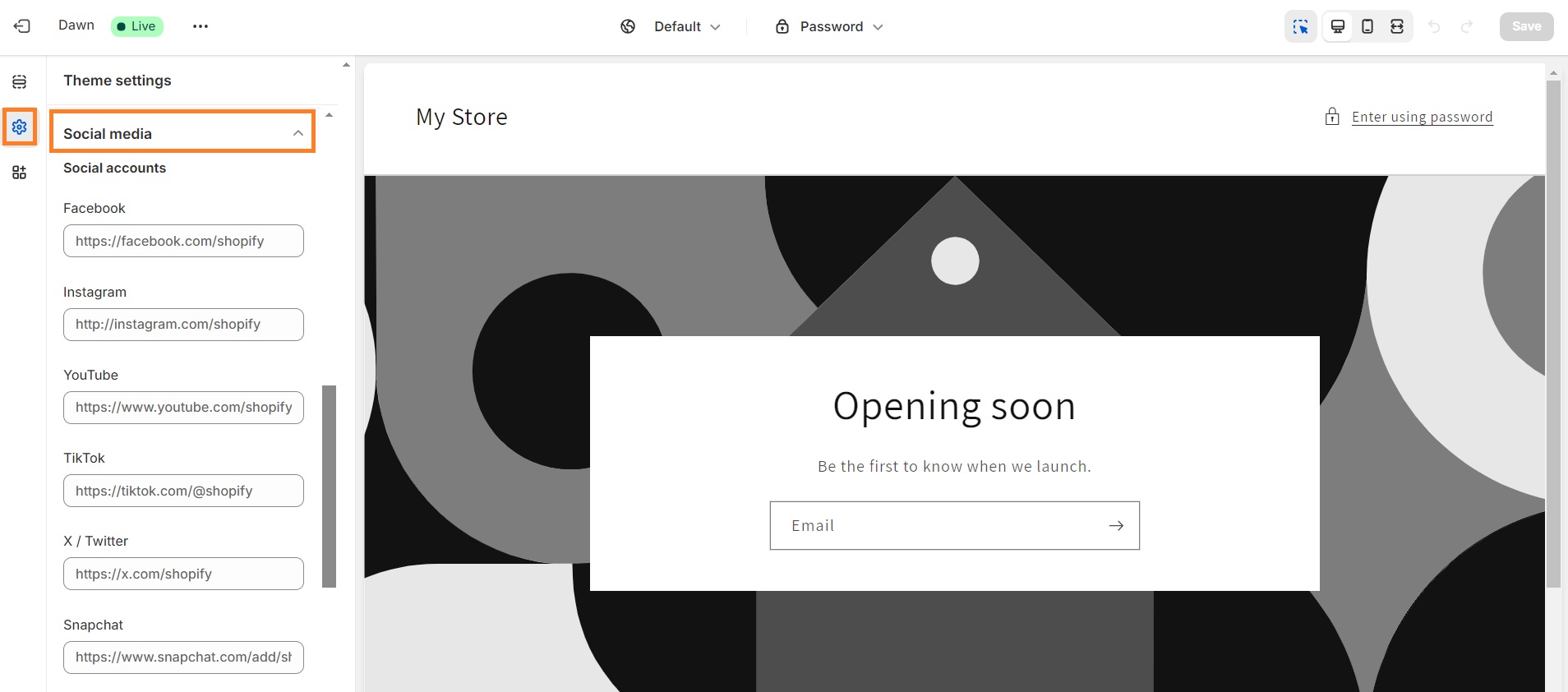 Review social media links on your page with TinyIMG