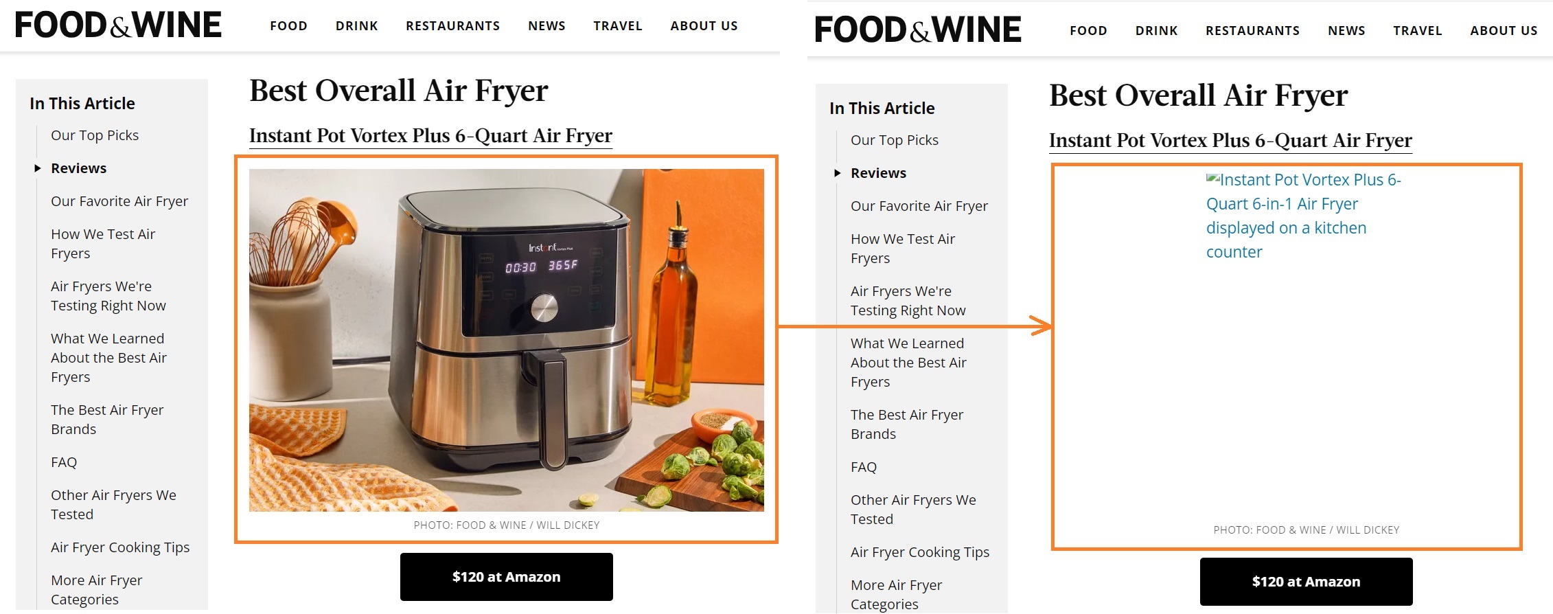Loaded image vs not loaded image with alt text