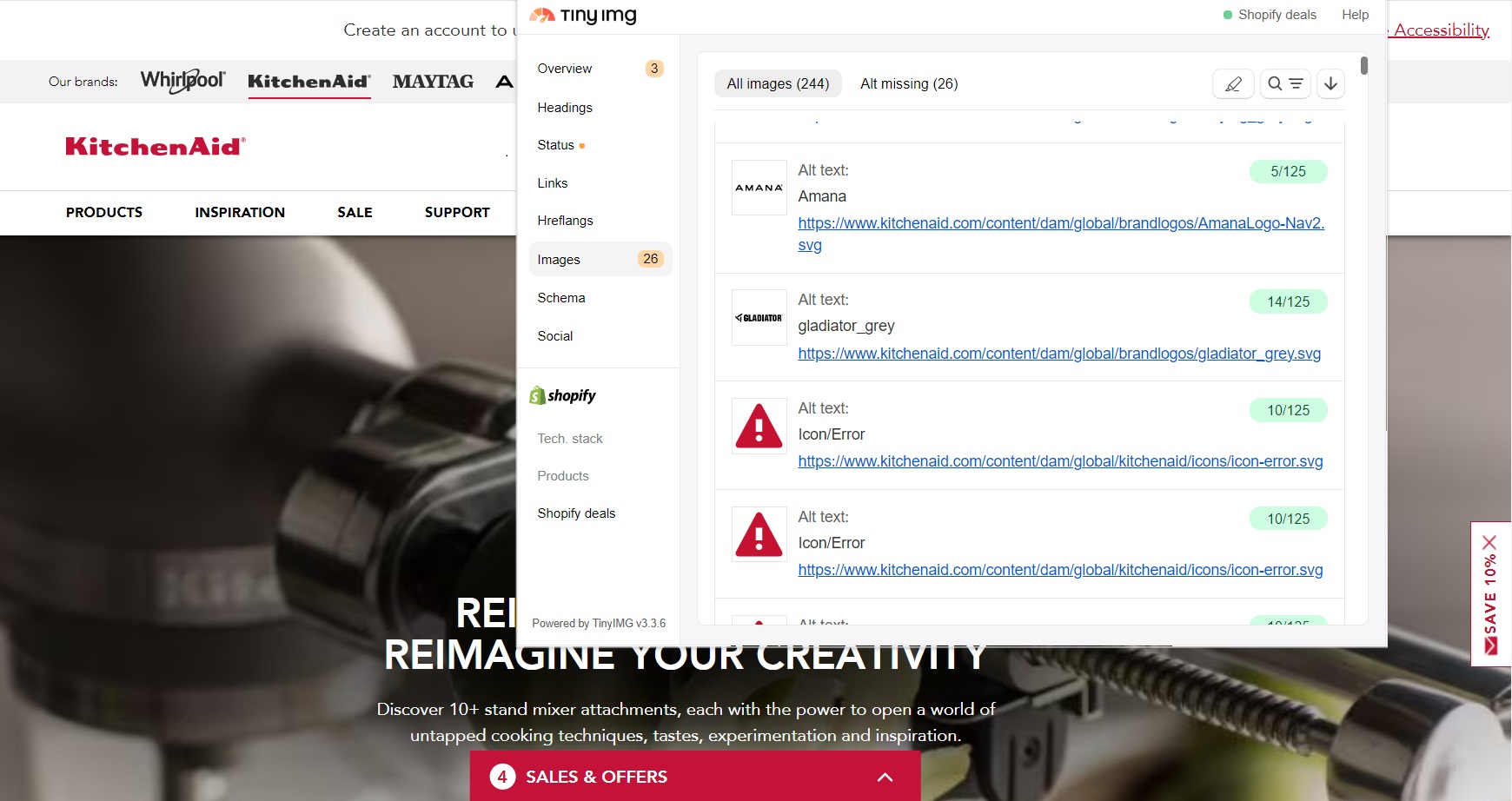 Effective alt text example of KitchenAid brands