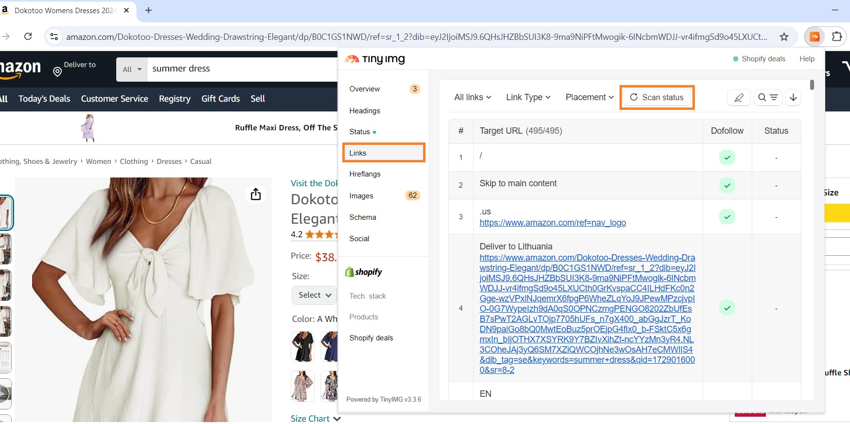 Scan link status with TinyIMG