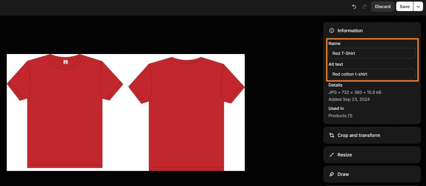 How to add alt text on Shopify