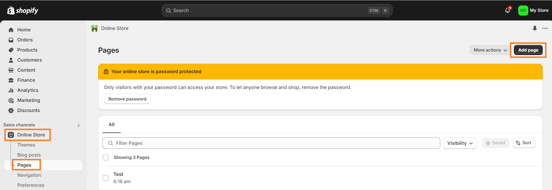 How to add a new page on Shopify