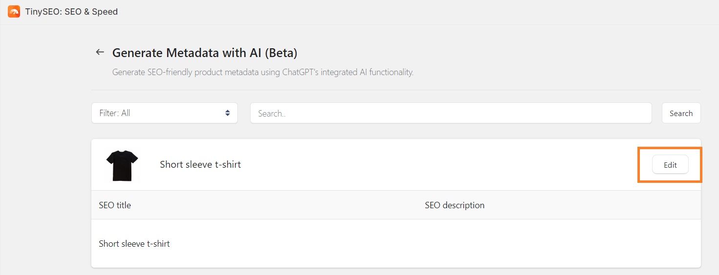 Edit metadata with AI using TinyIMG