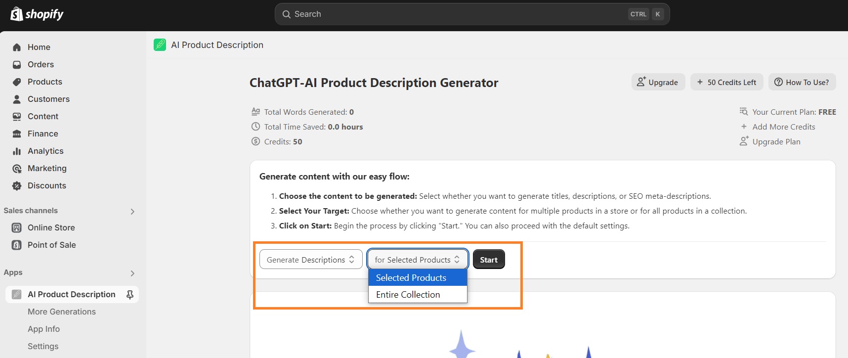Product description generating with ChatGPT-AI Product Description