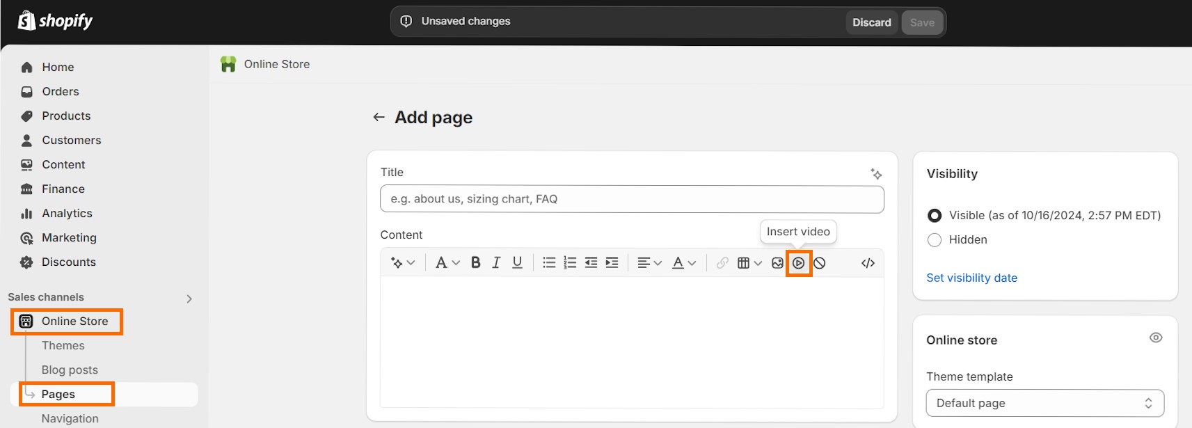 Embed a video to Shopify