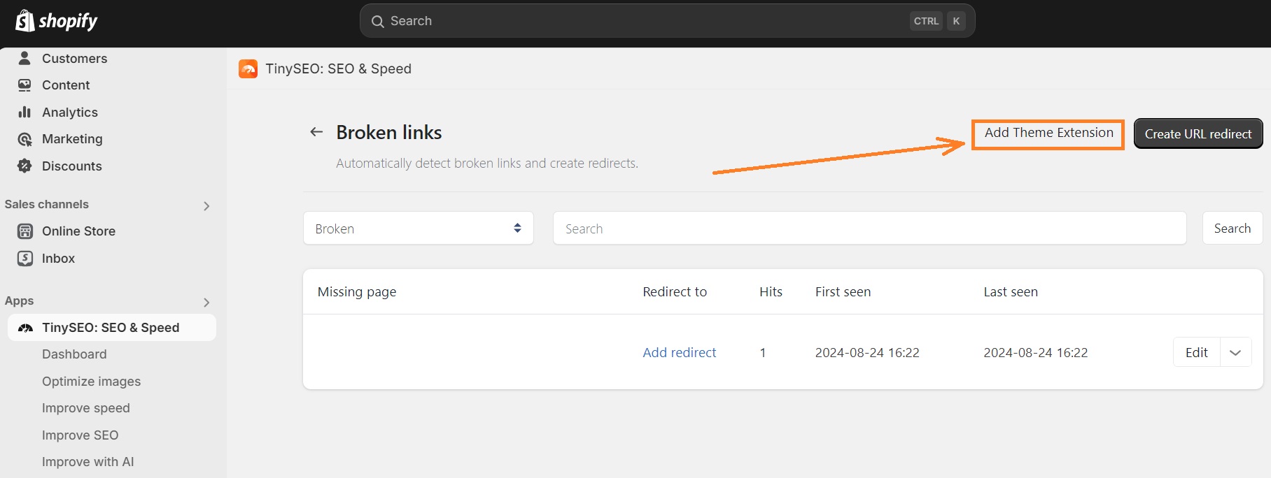 Enable broken link detection on TinyIMG