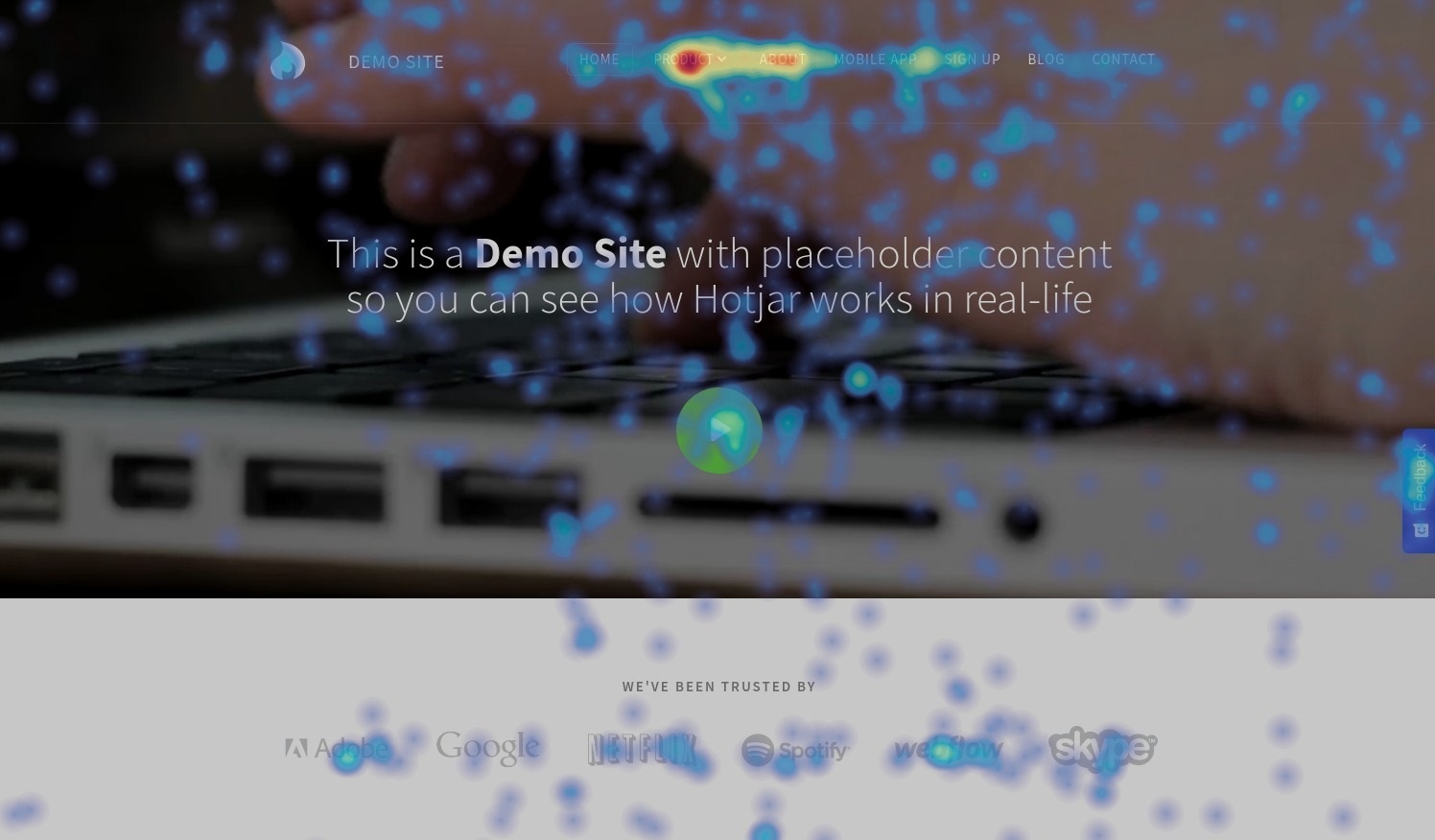 Move heatmap example on Hotjar