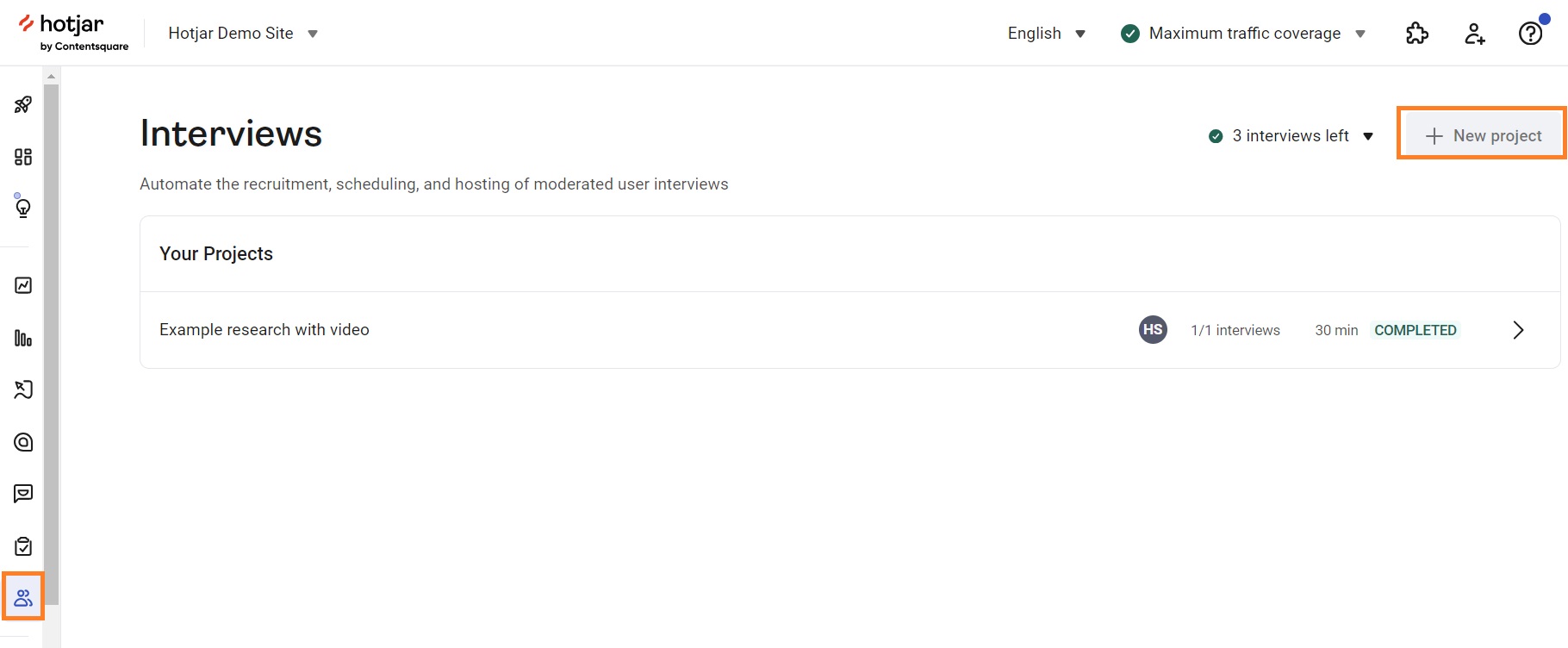 Set up user interviews on Hotjar
