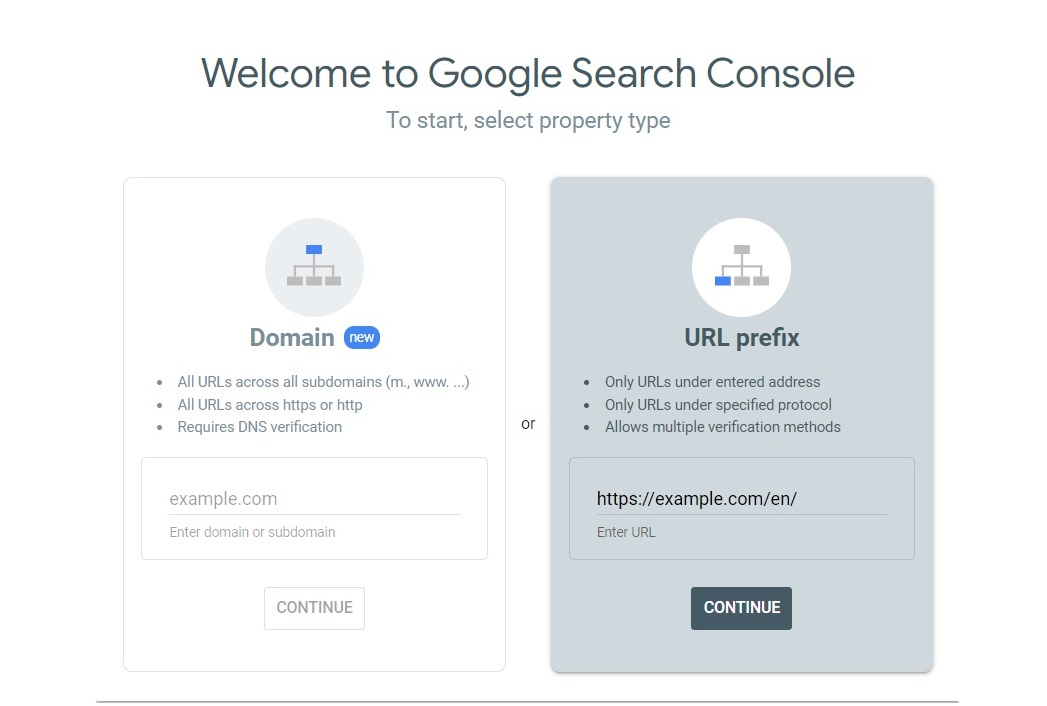 Verify domain with URL prefix Search Console