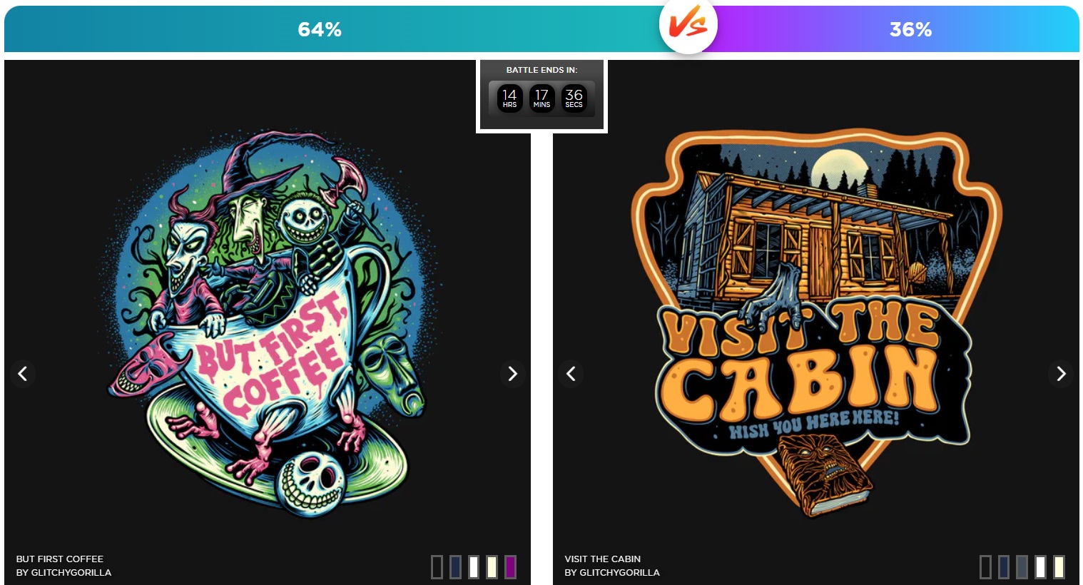 TeeFury Halloween t-shirt battle