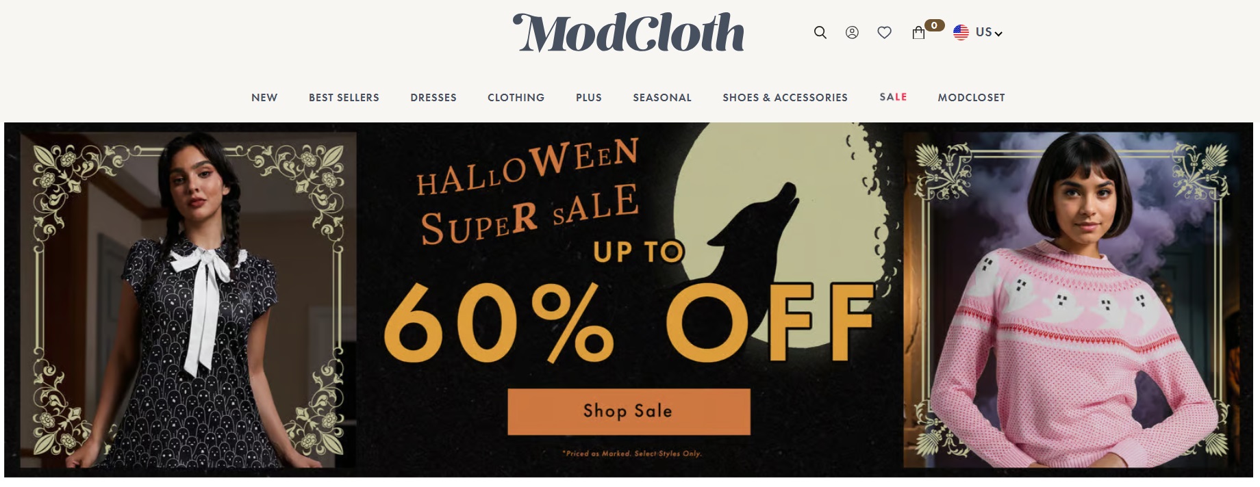 halloween collection promotion on Cupshe Shopify store