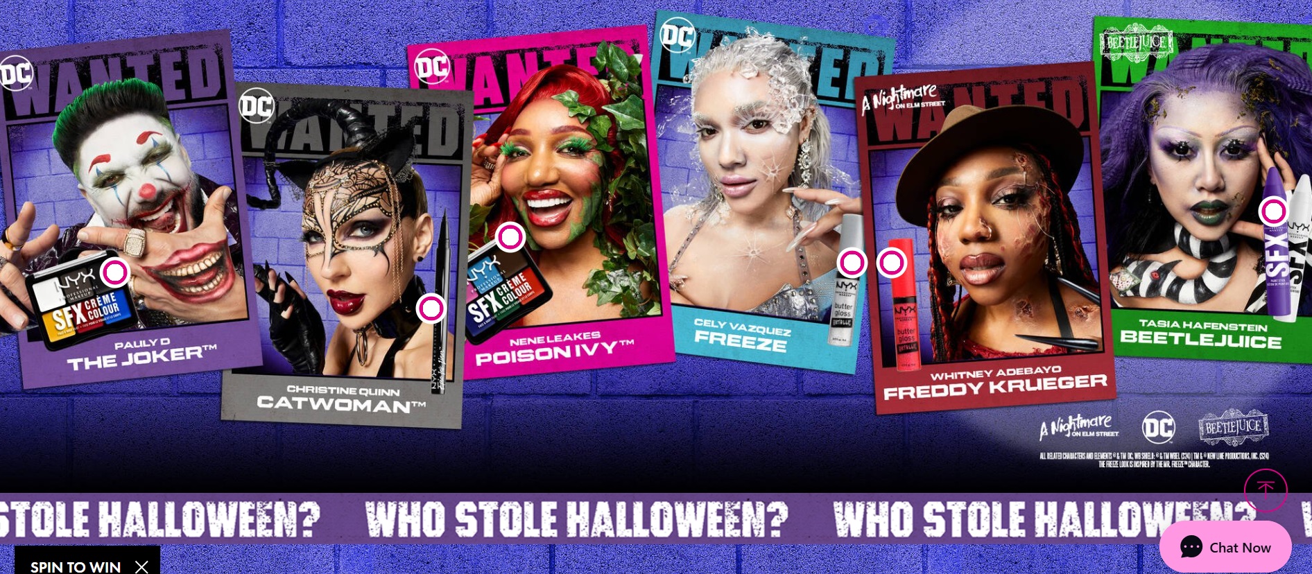 Halloween cosmetics offers in Color Pop Shopify store