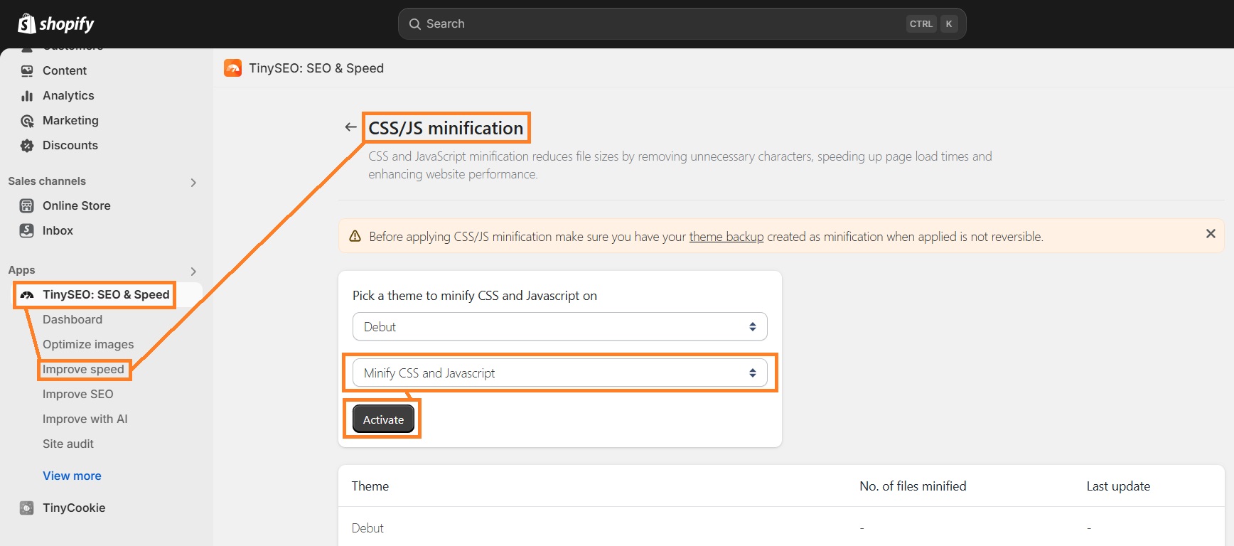 Minify CSS or JavaScript with TinyIMG