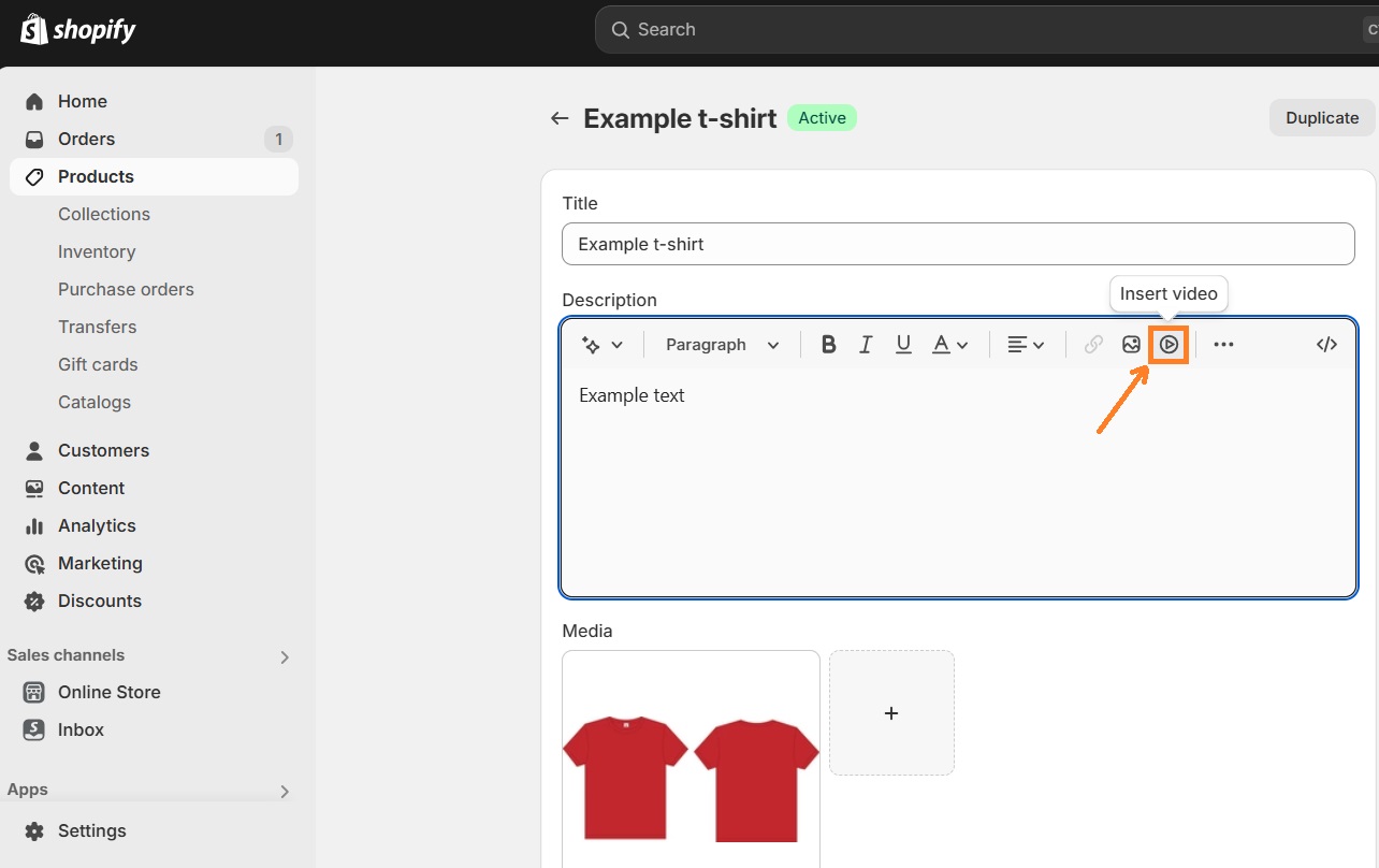 Embed video in product page description
