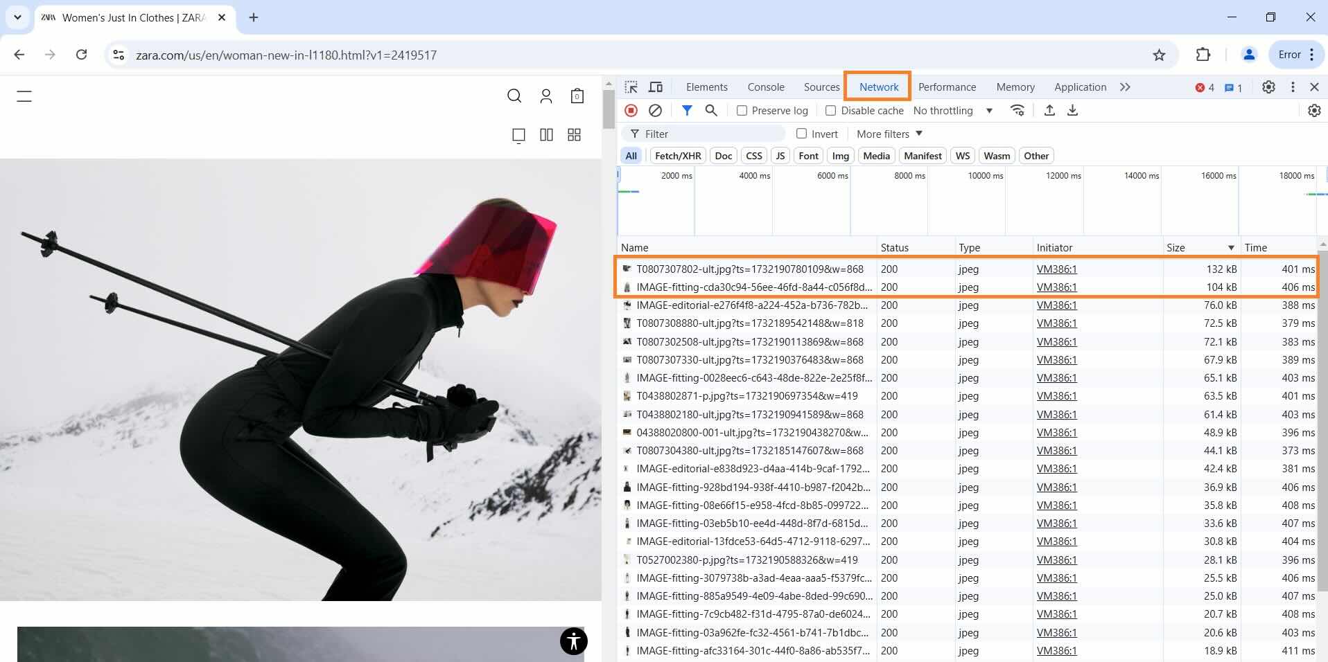 Zara image file size example